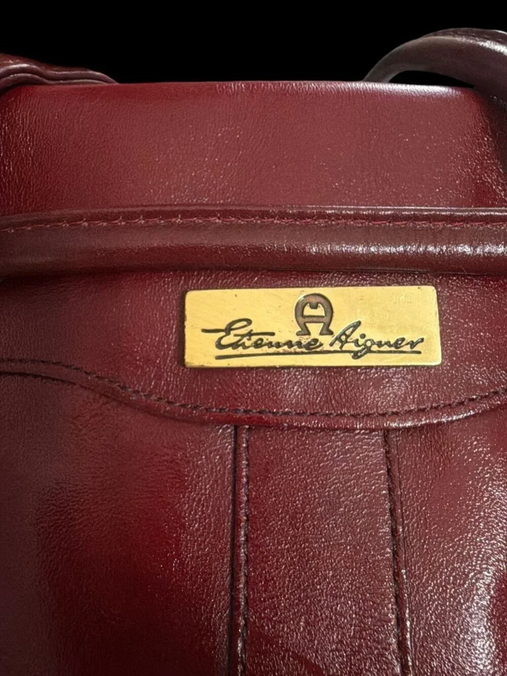 VTG Etienne Aigner Drawstring Bucket Antic Red Leather Shoulder Bag 80s Germany - Picture 9 of 9